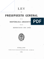 Ley del Presupuesto General de la República Argentina para el ejercicio de 1885