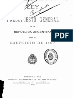 Ley del Presupuesto General de la República Argentina para el ejercicio de 1897
