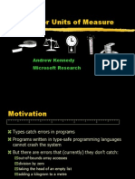 Types For Units of Measure: Andrew Kennedy Microsoft Research