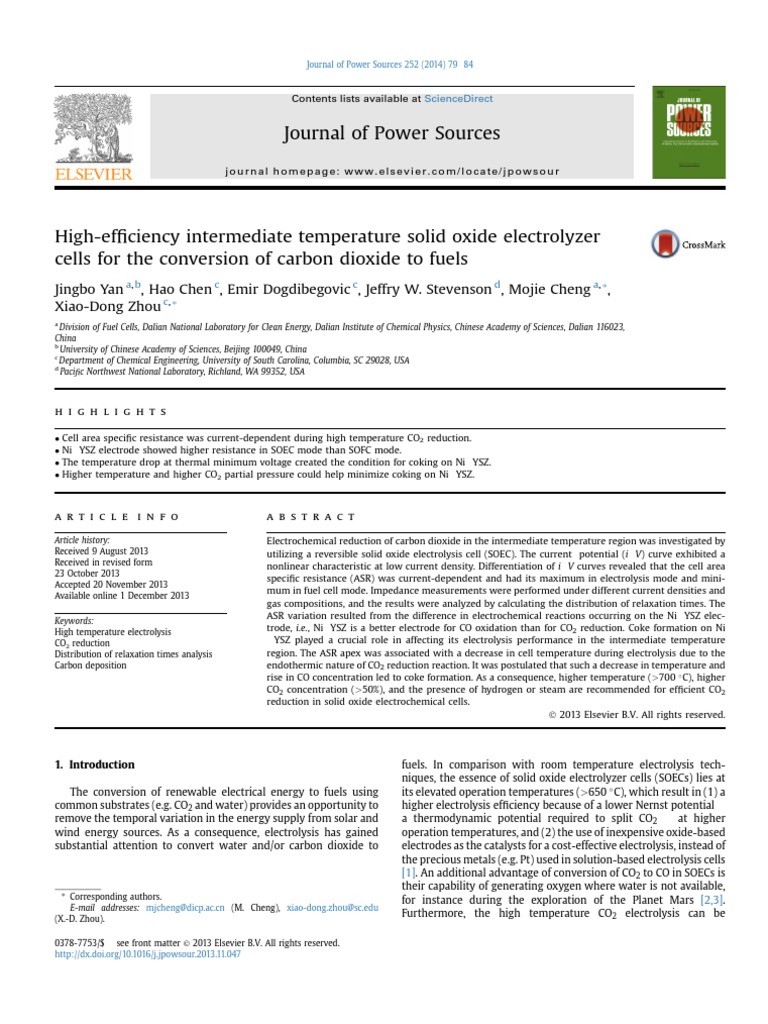 High Efficiency PDF Solid Oxide Fuel Cell Electrochemistry