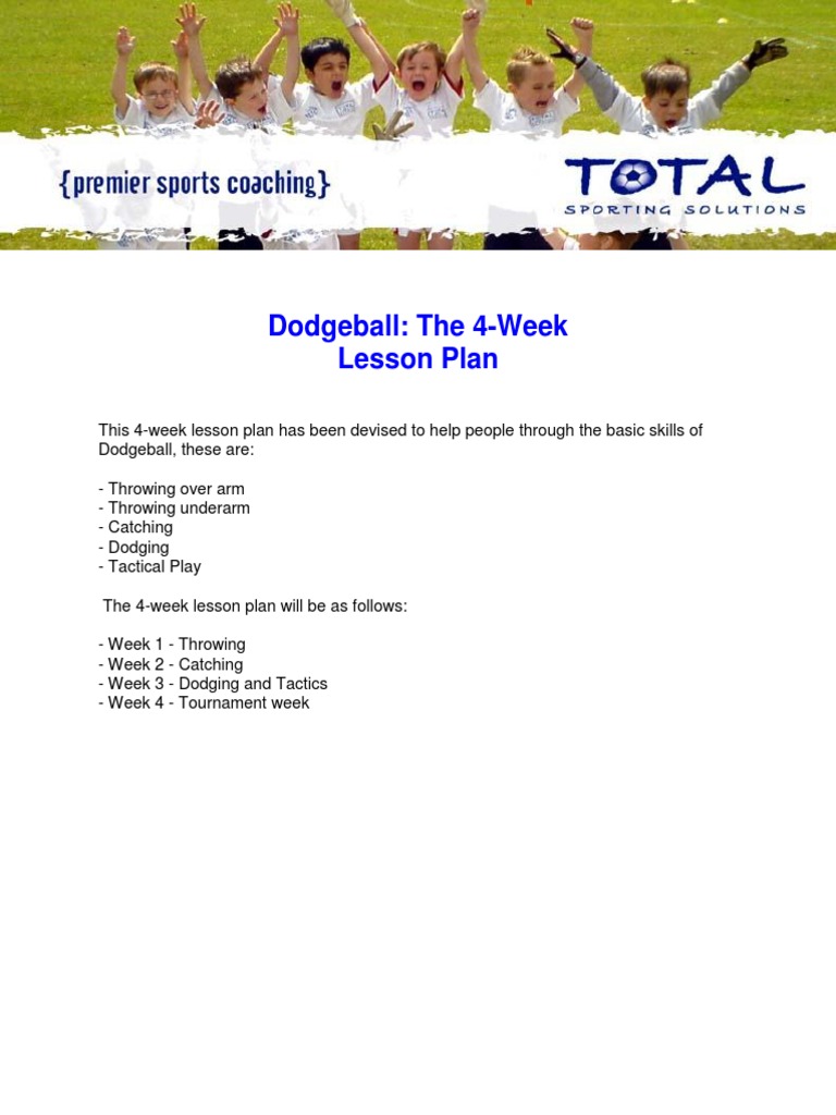 Dodgeball Lesson Plans PDF Hobbies Athletic Sports