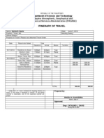 Itinerary of Travel: Philippine Atmospheric, Geophysical and Astronomical Services Administration (PAGASA)