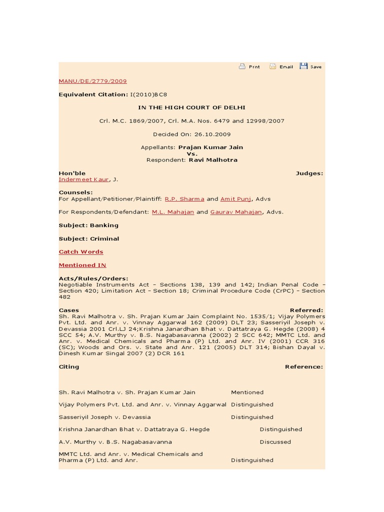 Time Barred Debt Section 138 Not Maintainbale PDF