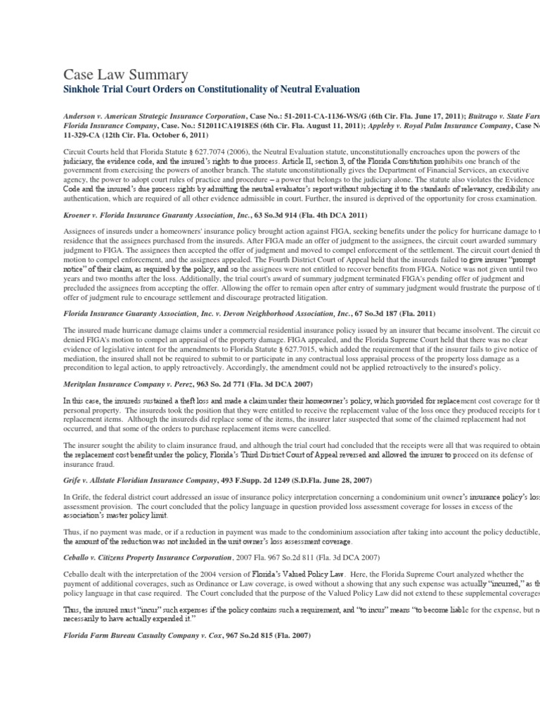 Case Law Summary PDF Insurance Virginia Circuit Court