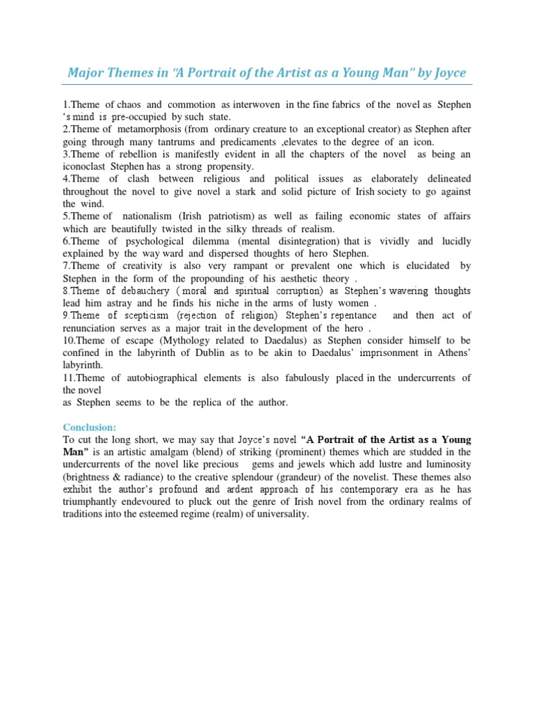 Key Themes in Joyce's Portrait | PDF | General Fiction