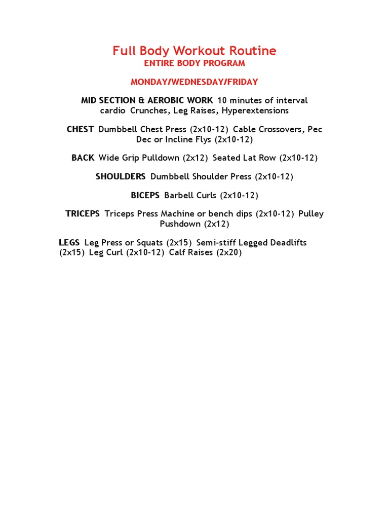 Full Body Workout Routine | PDF | Wellness