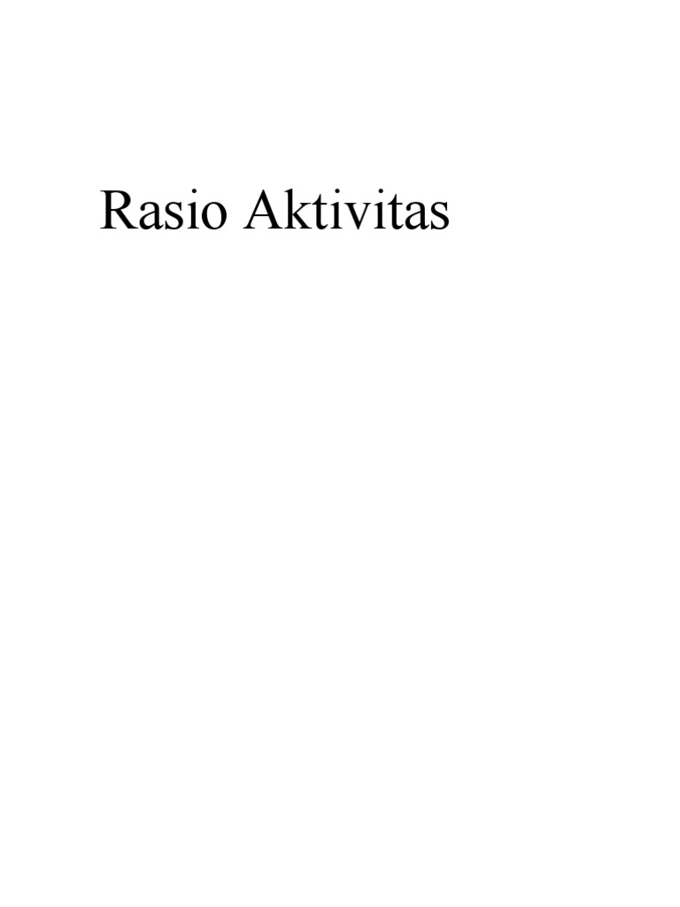 Rasio Aktivitas