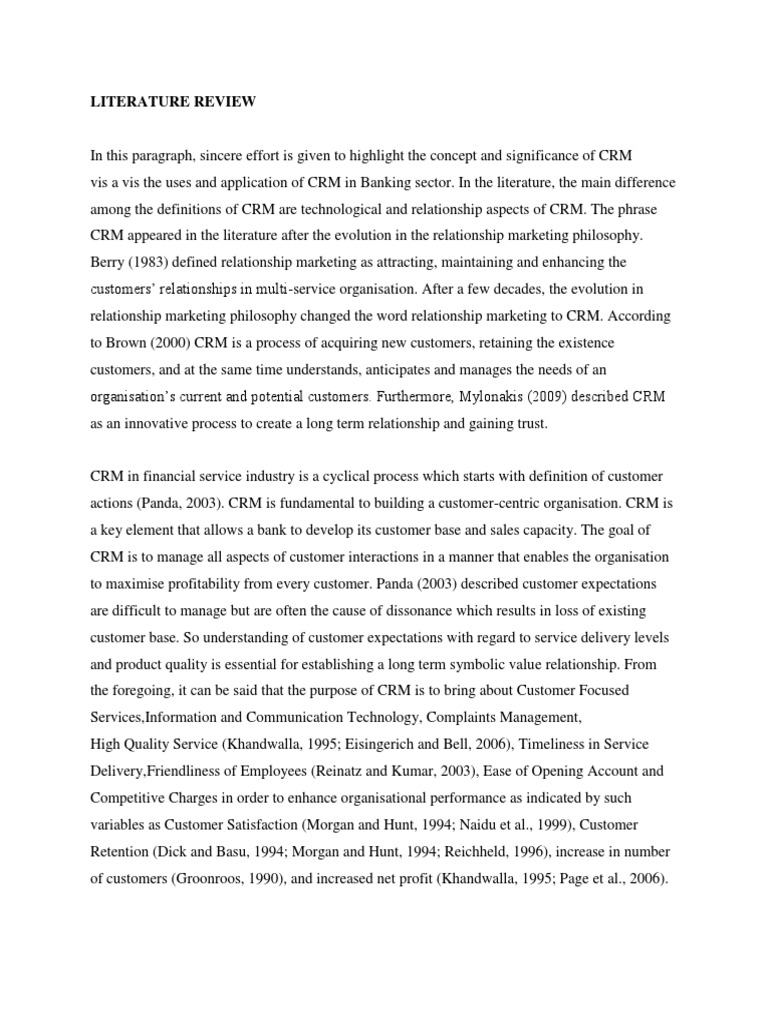 Sample literature review crm hotel industry image