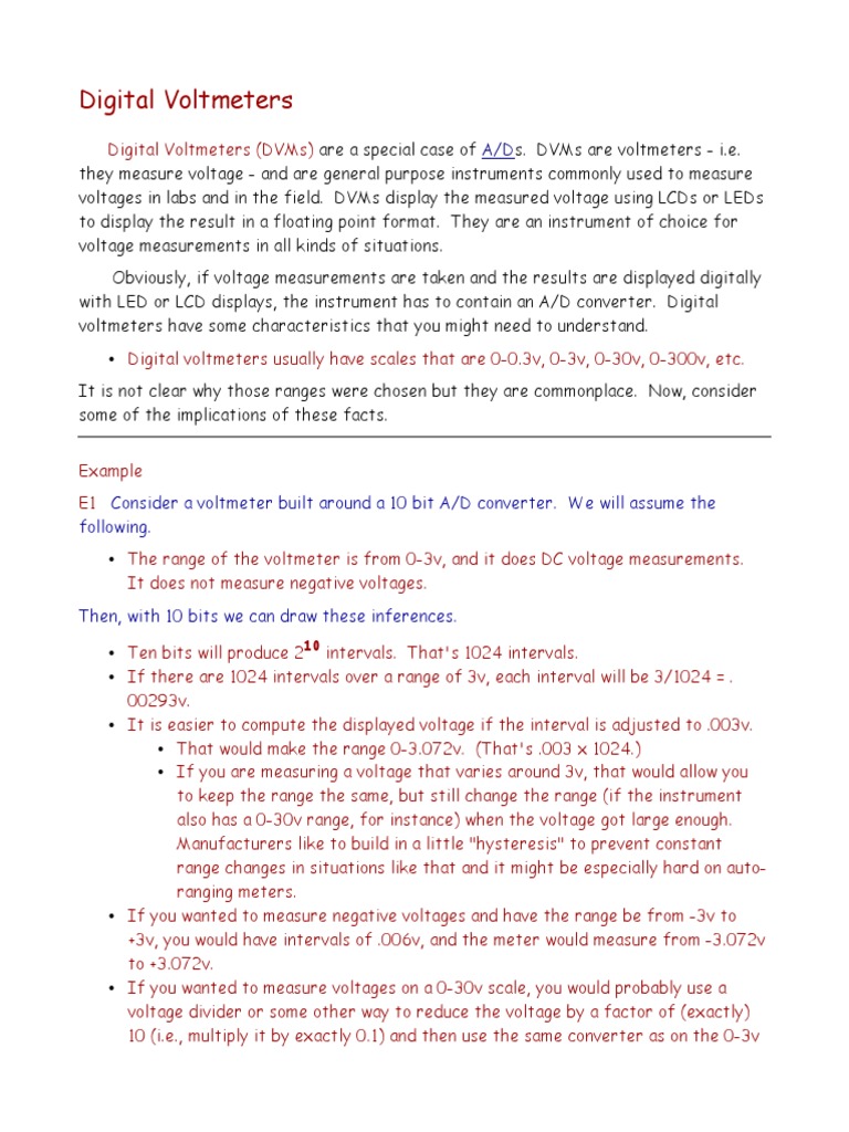 Understanding Digital Voltmeters | PDF | Voltage | Electricity
