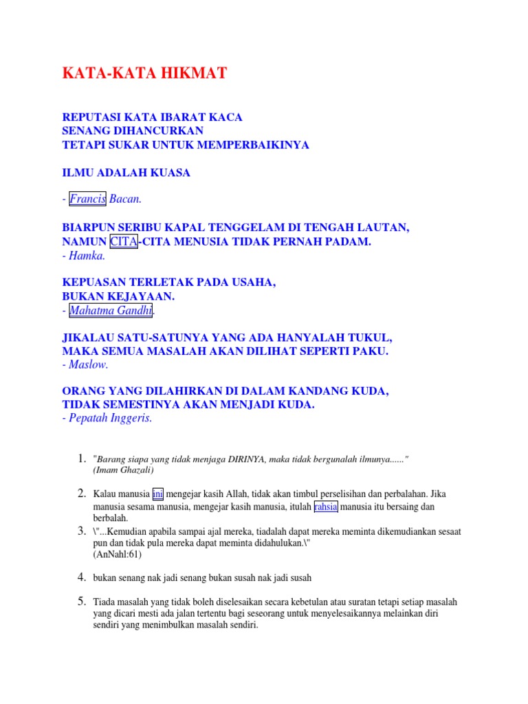 Kata Kata Hikmat Pdf