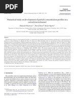 Numerical Study on Development of Particle Concentration Profiles in a Curved Microchannel