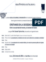 Invitación CRISTIANOS EN LA SOCIEDAD ACTUAL