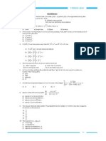 VITEEE 2014 Mathematics- Sample Papers