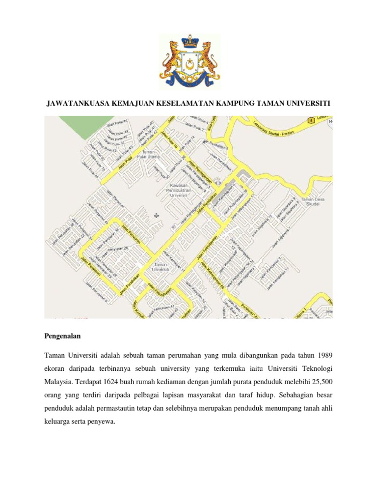 Contoh Jawatankuasa Kemajuan Keselamatan Kampung Taman Universiti