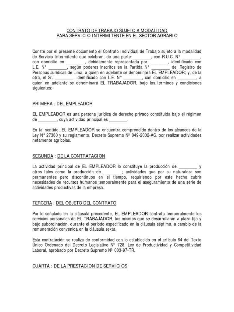 Ejemplo de CONTRATO Laboral Intermitente.sector Agrario