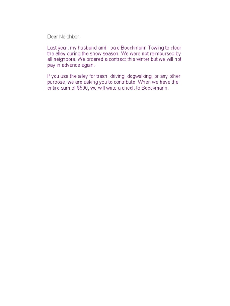 Dear Neighbor | PDF
