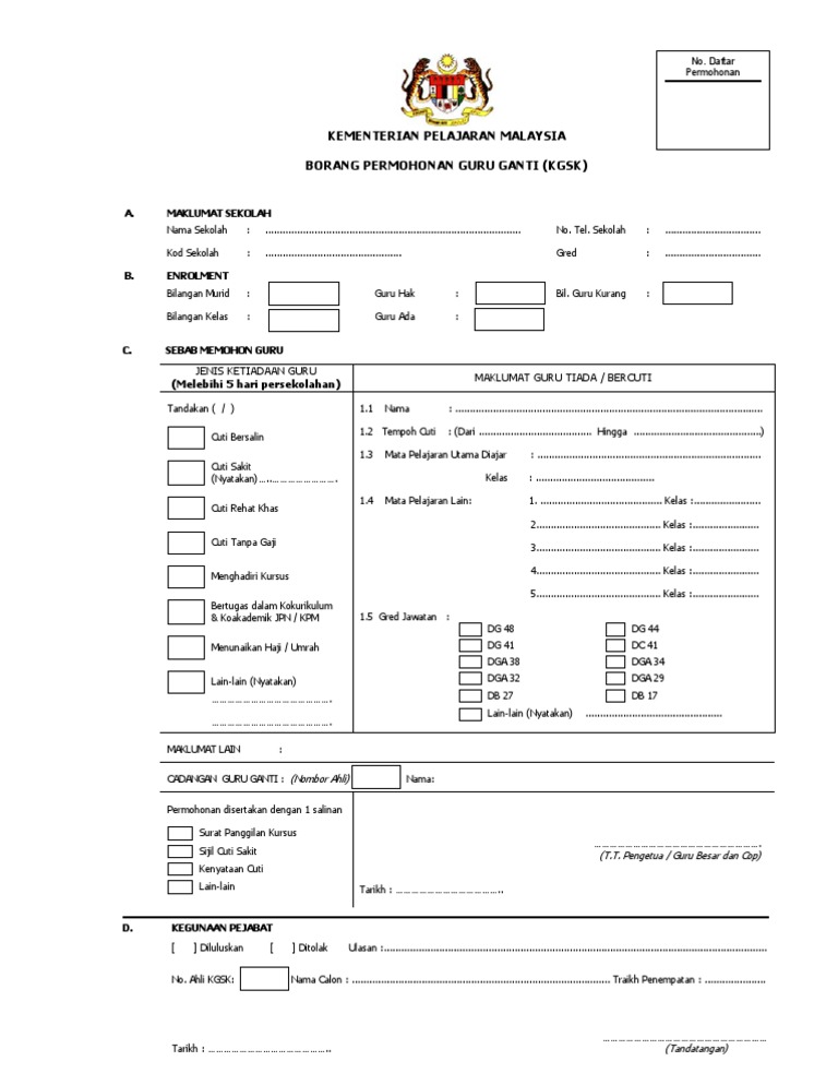 Borang Permohonan Kgsk Pdf