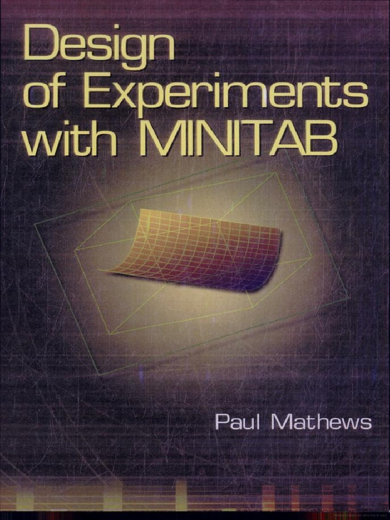 Design of Experiments With MINITAB Escrito Por Paul G. Mathews | PDF