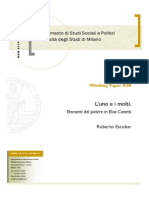 L'uno e I Molti. Elementi Del Potere in Elias Canetti.