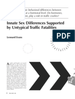 Innate Sex Differences Supported by Untypical Traffic Fatalities