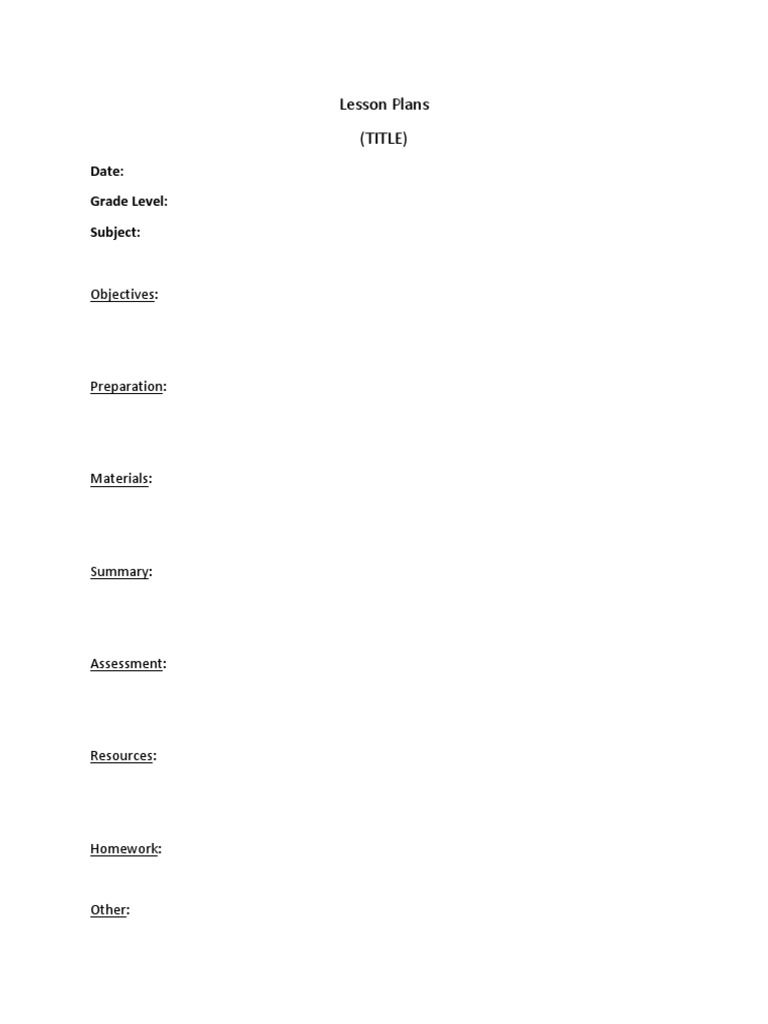 Lesson Plans | PDF