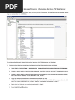Configuring the IIS7.0 for PPM