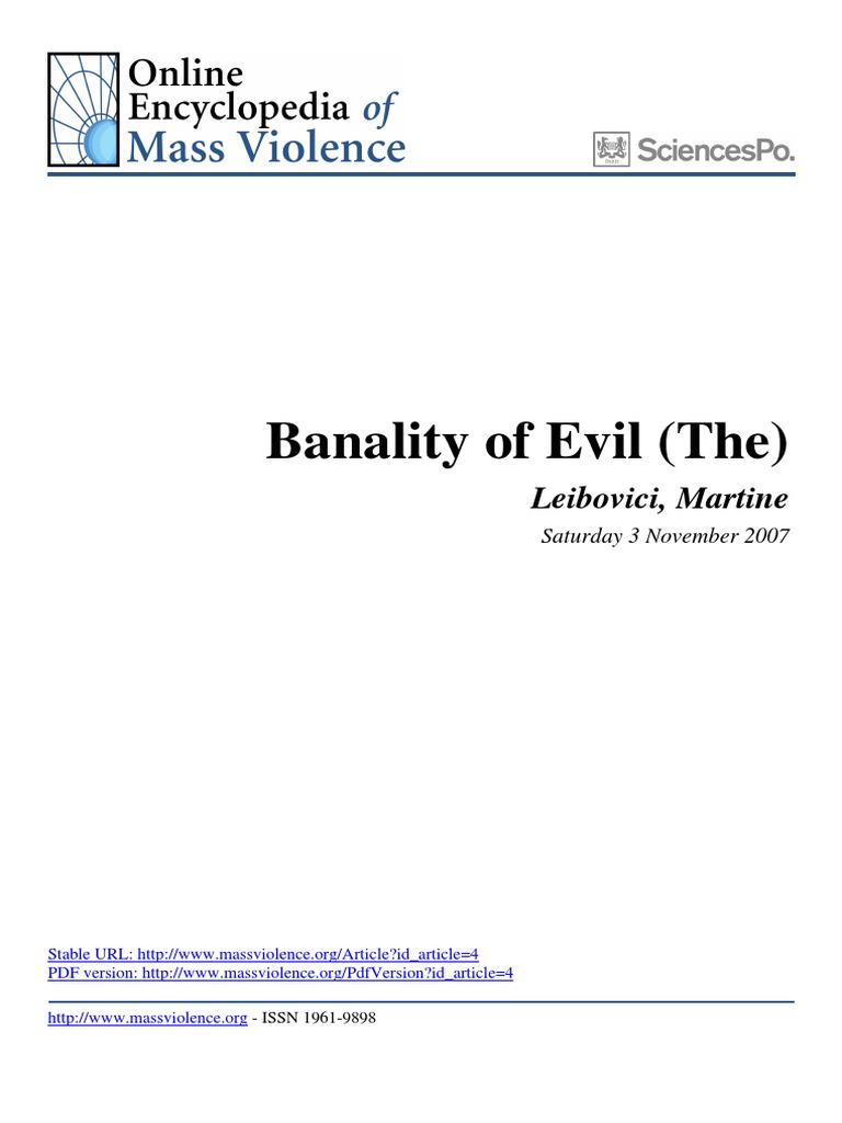 Hannah Arendt and her work on banality of evil