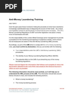 LME Anti Money Laundering Memo