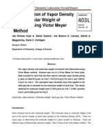Determination of Vapor Density and Molecular Weight of Acetone Using Victor Meyer Method