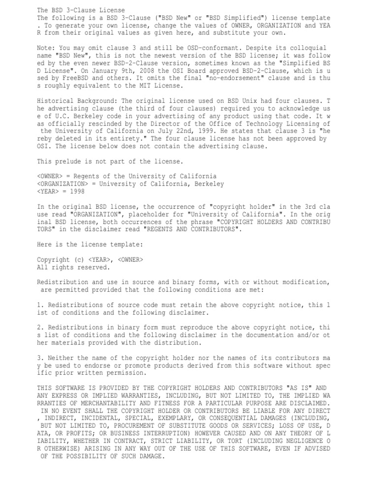 BSD 3 Clause New Or Revised License BSD 3 Clause Intellectual