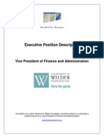 Executive Position Description- Wilder VP Finance Admin