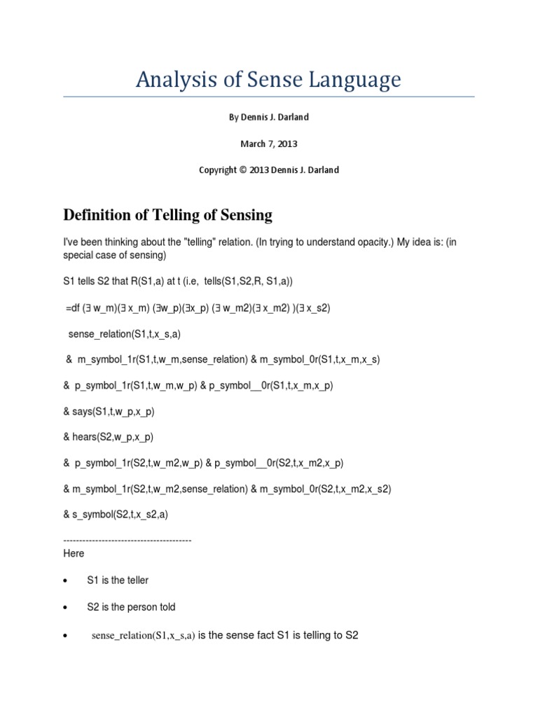 Language of Senses | PDF