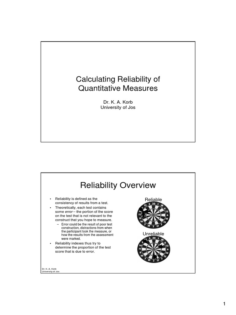 Reliability Calculation Methods Explained | PDF | Cronbach's Alpha ...