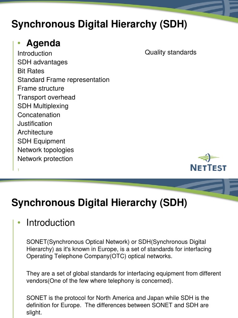 Synchronous Digital Hierarchy (SDH) | PDF | Data Transmission ...