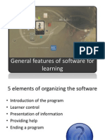 General Features of Software for Learning