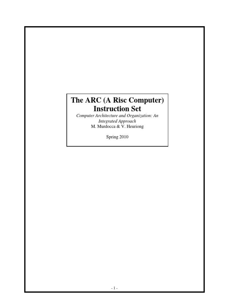 Arc Instruction Sets P 10 | PDF | Input/Output | Instruction Set