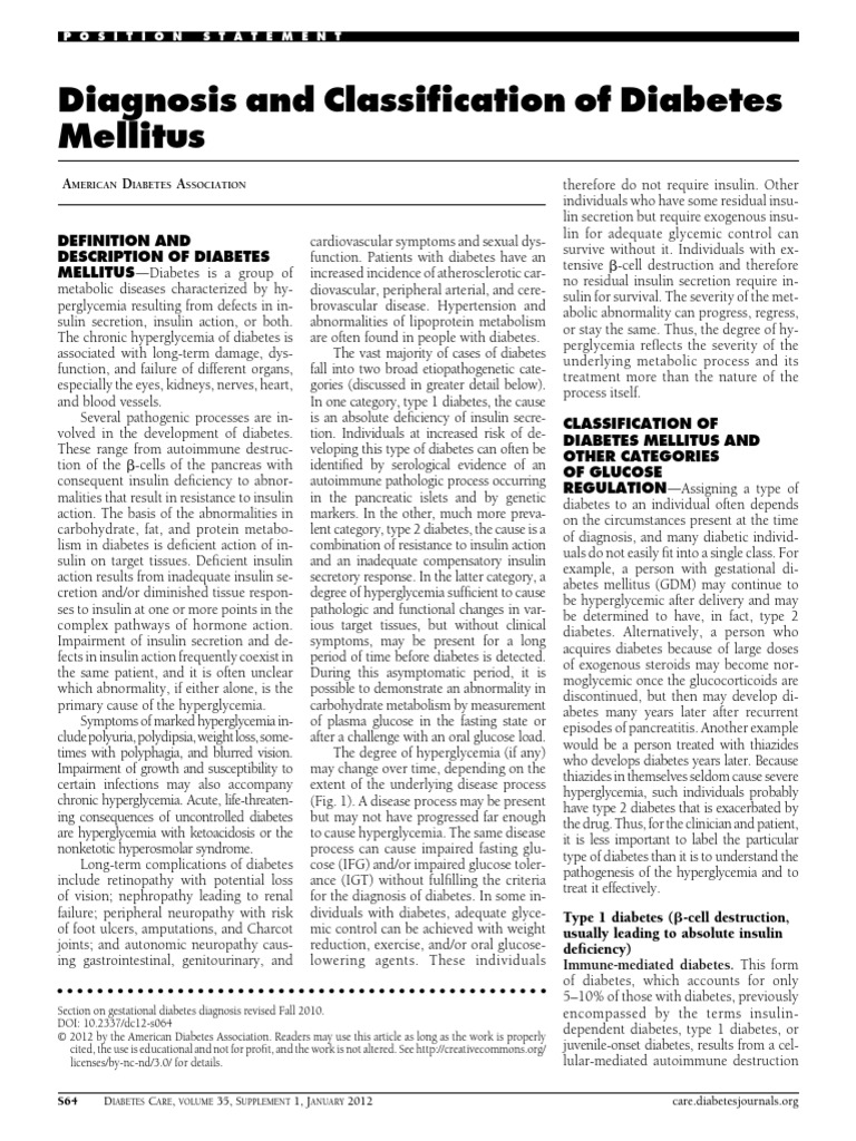 Diabetes Mellitus | PDF | Glycated Hemoglobin | Diabetes Mellitus Type 2