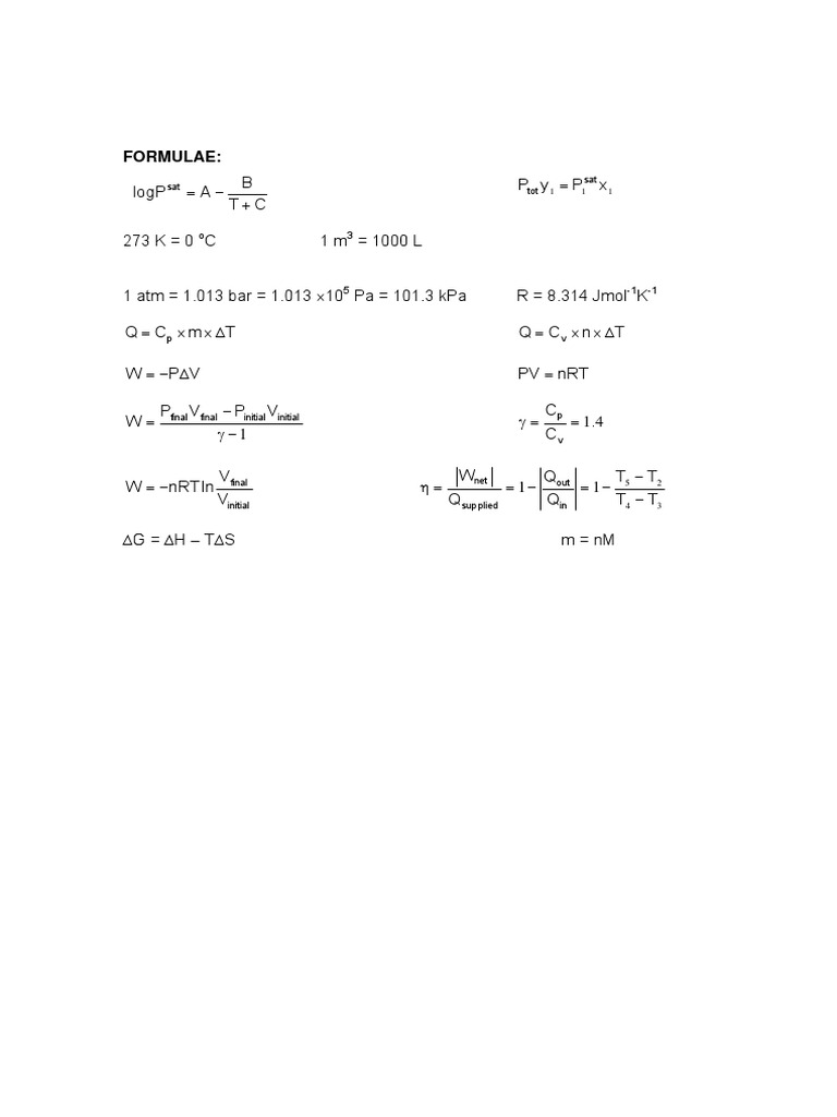 Test Formulae Listd | PDF