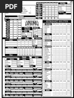 Anima: Beyond Fantasy Character Sheet