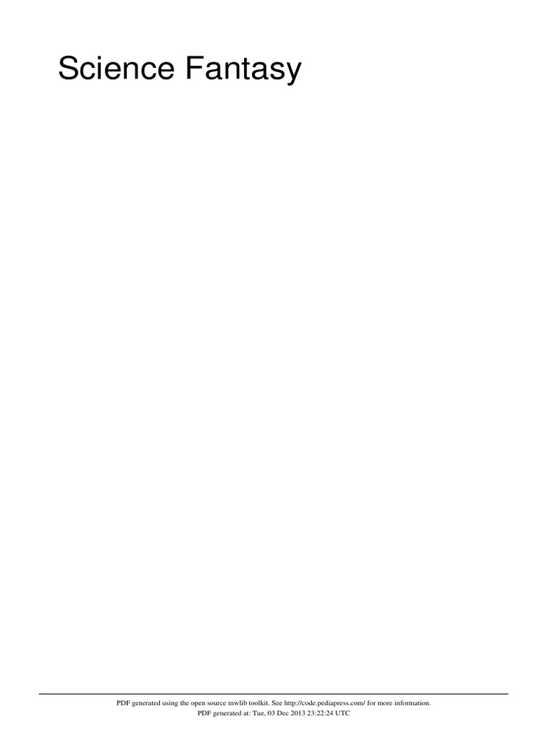 Science Fantasy PDF Science Fantasy Speculative Fiction