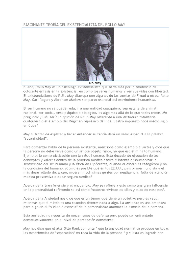 Rollo May1 | PDF | Ansiedad | Existencialismo