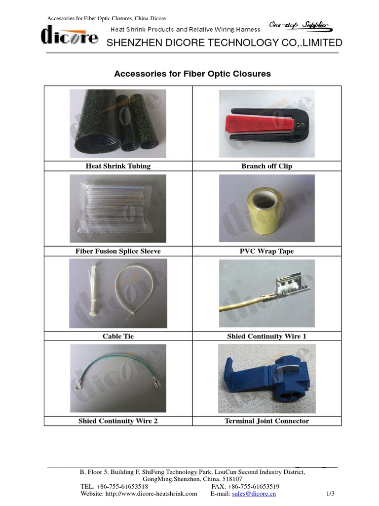 Accessories For Fiber Optic Closures | PDF | Business | Computers