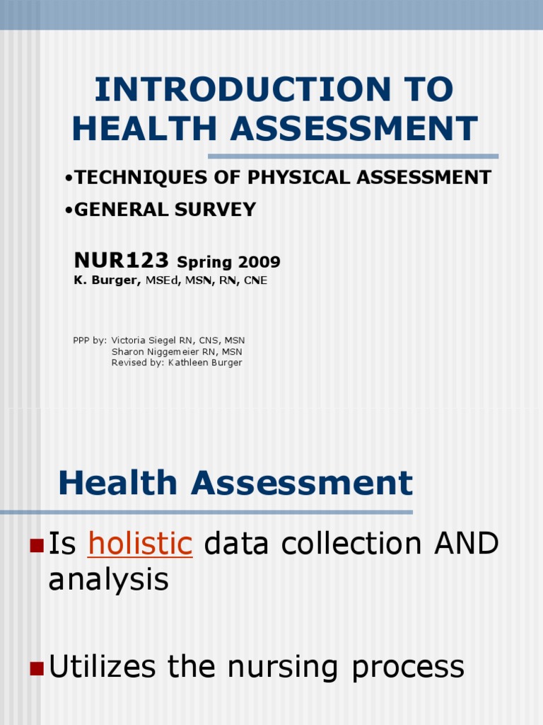 WEB Intro To Health Assessment - Techniques-General Survey | PDF
