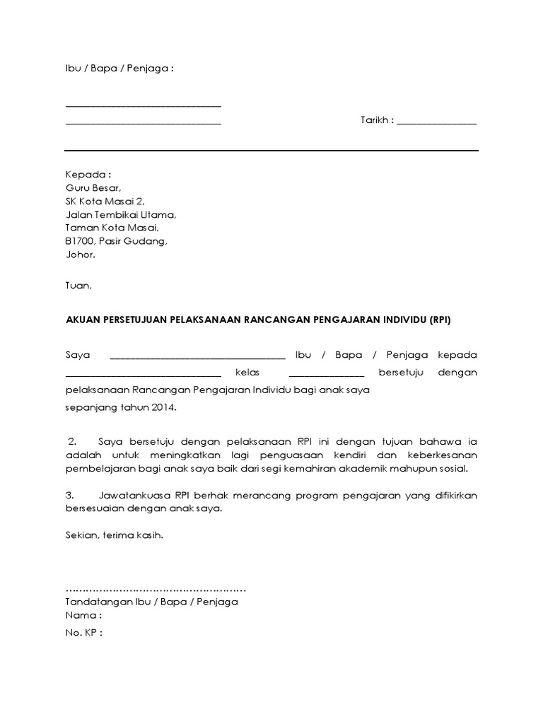 Contoh Surat Kepada Ibu Bapa Skpp8 2