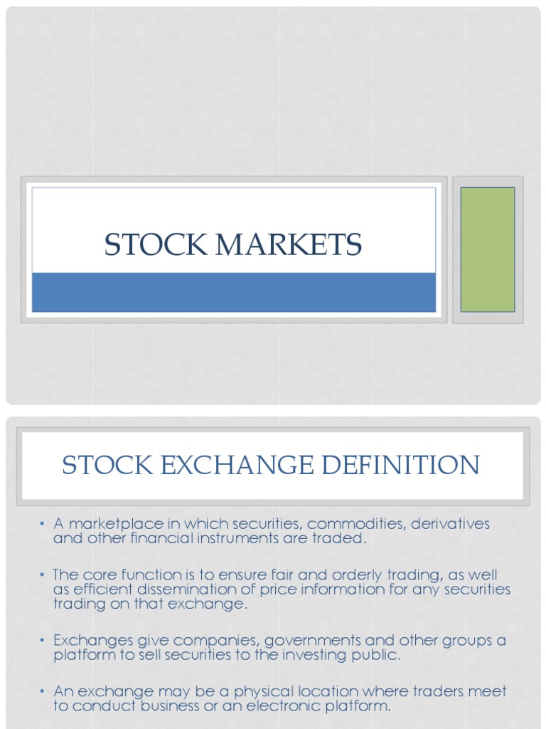 Functions and Roles of Stock Exchanges | PDF | Stock Exchange | London ...