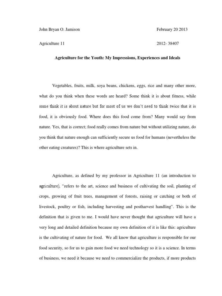 Example of research topic about agriculture and fisheries picture