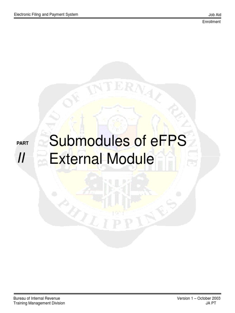 Submodules of eFPS External Module External Module: II II | PDF