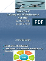 "Nirvana" A Complete Website For A Hospital: By: Mohd Arbi B.SC - IT 6 Sem