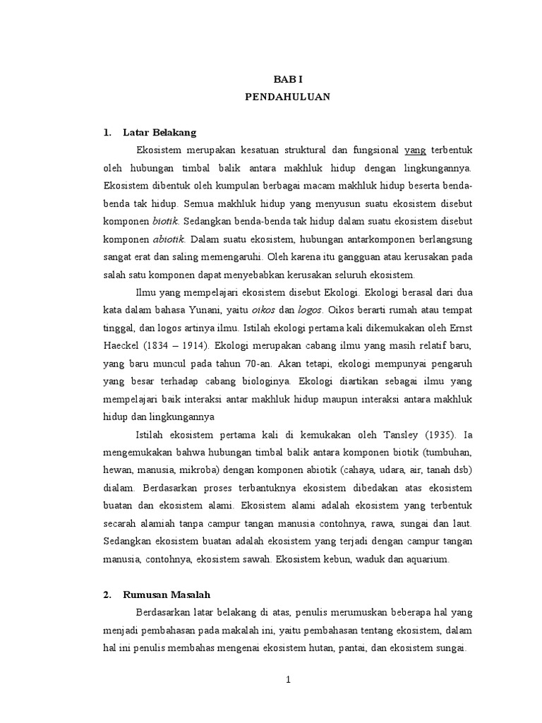 Makalah Ekosistem Pantai Contoh Makalah