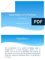 Kinematics of A Particle: Review Question
